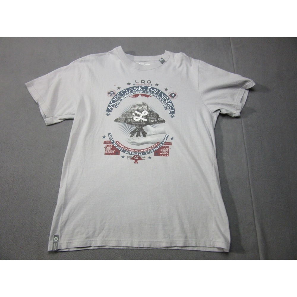 LRG Lifted Research Group Shirt Mens XL Gray Y2K Hip Hop Strength in Numbers